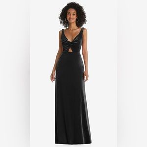 Lovely - Twist front cutout velvet maxi dress - cameron in black Size 10